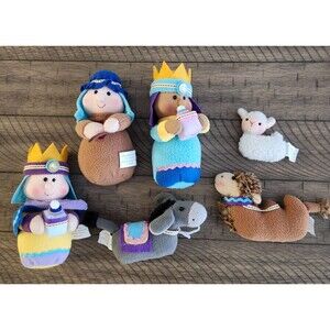 Hobby Lobby Plush Christmas Nativity Set Lot of 6 Stuffed Plush Animals